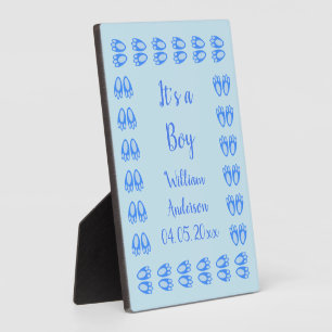 Süße blaue Baby-Jungen-Hasenfüße Ostern neues Baby Fotoplatte