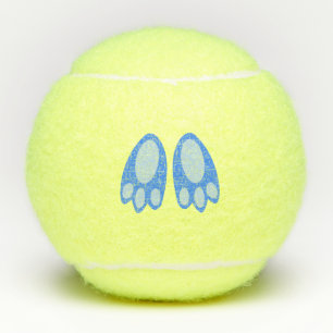 Süße blaue Baby-Jungen-Hasenfüße Ostern Tennisbälle
