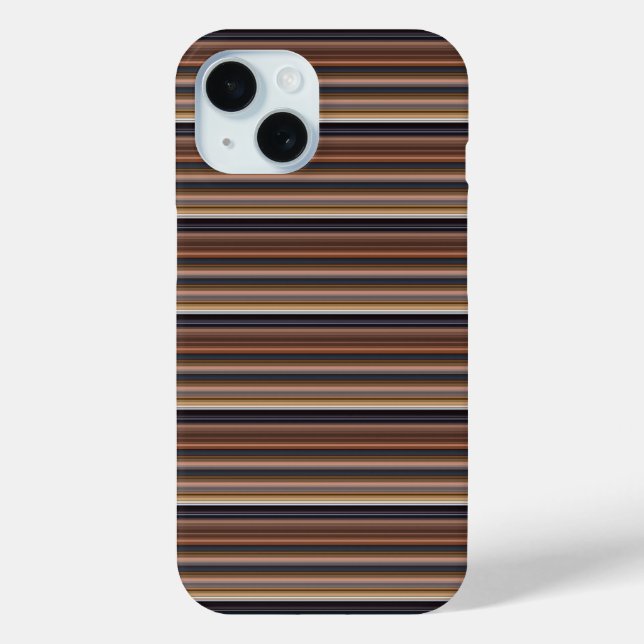 Süße blaue braune Streifen Case-Mate iPhone Hülle (Rückseite)