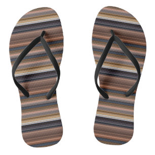 Süße blaue braune Streifen Flip Flops