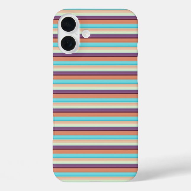 Süße blaue braune Streifen  iPhone 16 Plus Hülle (Rückseite)