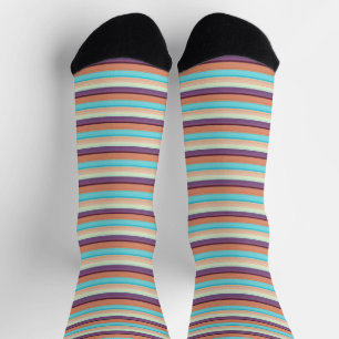 Süße blaue braune Streifen Socken