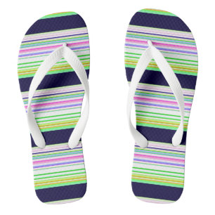 Süße blaue bunte Streifen Flip Flops