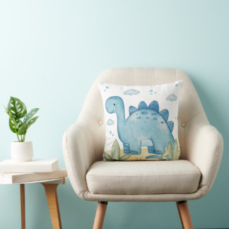 Süße blaue Dinosaurier-Kinderzimmer-Wurfkissen Was Kissen