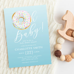 Süße blaue Donut-Baby-Shower-Einladung Einladung