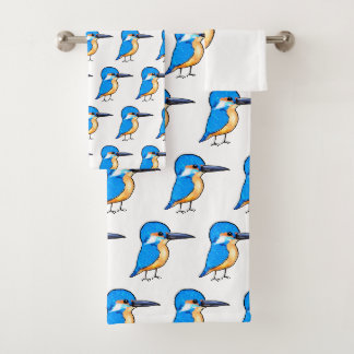 Süße Blaue Eisvogel-Vogel-Kunst Badhandtuch Set