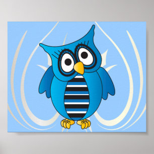 Süße Blaue Eule Poster