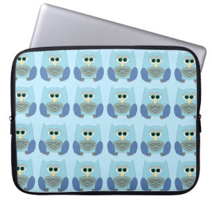 Süße Blaue Eulen Muster Laptopschutzhülle
