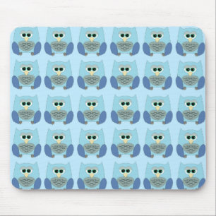 Süße Blaue Eulen Muster Mousepad
