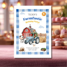 Süße blaue Farm Kindergeburtstag