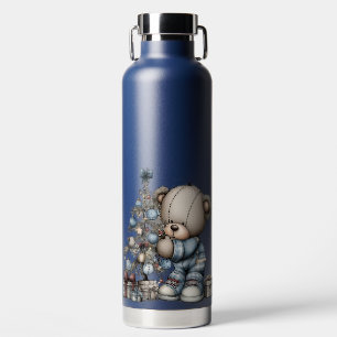 SÜSSE BLAUE FERIEN WINTERTEDDYBÄREN TRINKFLASCHE