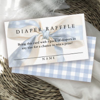 Süße blaue Gingham-Schleife Windel-Raffle Junge Ba