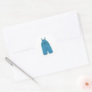 Süße blaue Jeans-Overall-Hosen Runder Aufkleber