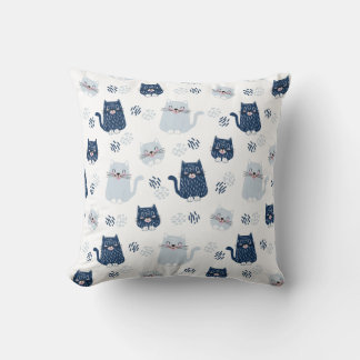 Süße Blaue Katzen Kissen
