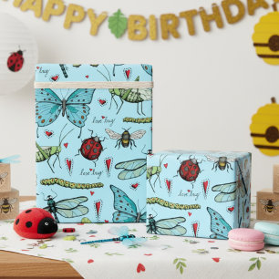 Süße blaue Liebeskäfer-Insekten für Käferliebhaber Geschenkpapier