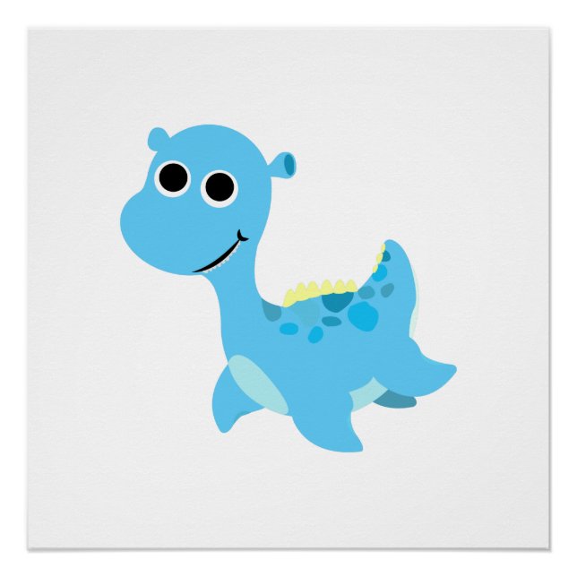 Süße blaue Nessie Poster (Vorderseite)