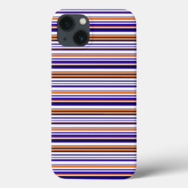 Süße blaue orange Streifen Case-Mate iPhone Hülle (Rückseite)