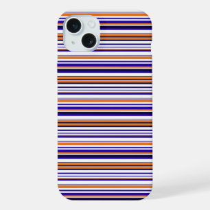 Süße blaue orange Streifen iPhone 15 Plus Hülle