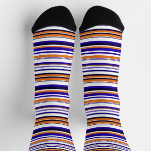 Süße blaue orangefarbene Streifen Socken