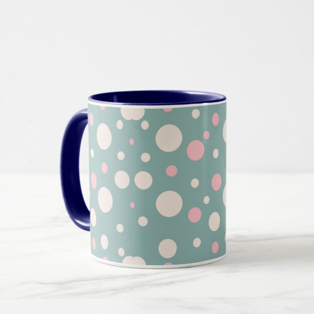 Süße blaue Punkte-Kaffeetasse Tasse (Vorderseite Links)