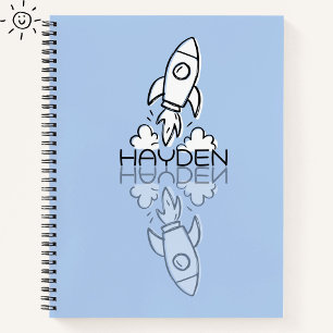 Süße blaue Raketen-Reflexions-Kritzelei mit indivi Notizbuch