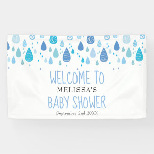 Süße blaue Regentropfen Baby Shower / Sprinkle Wil Banner