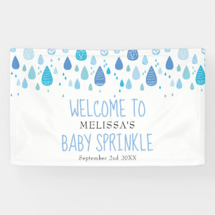 Süße blaue Regentropfen Baby Sprinkle / Shower Wil Banner
