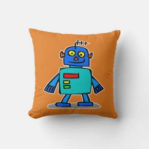 Süße blaue Roboterkissenhülle, Cartoon-Roboter Kissen
