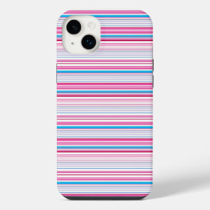 Süße blaue rosa Streifen iPhone 14 Plus Hülle