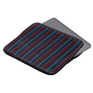 Süße blaue rosa Streifen Laptopschutzhülle