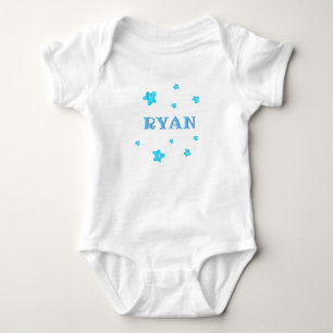 Süße blaue Sterne Baby Jungen Name Bodysuit Strampler
