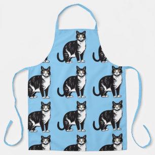 Süße blaue Tabby-Katze Muster Tierliebhaber Design Schürze