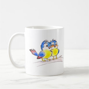 Süße Blaue Vögel auf einem Ast Kaffeetasse