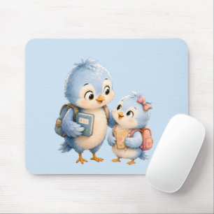 Süße Blaue Vogel Bruder Schreibtischmauspad Mousepad