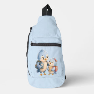 Süße Blaue Vogel-Brüder-Tragetasche Crossbody Bag