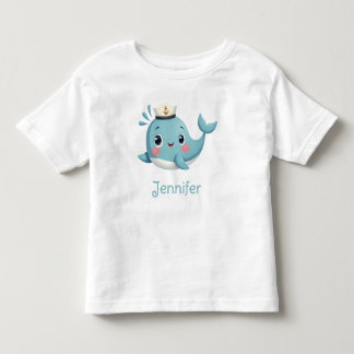 Süße blaue Wal-Schulkinder-Jungen Individuell Kleinkind T-shirt