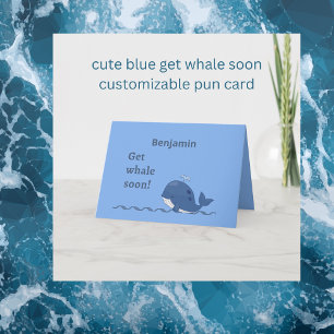 süße blaue Walfisch-Erholung bald Puns Karte