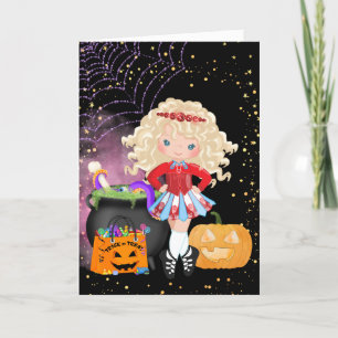 Süße blonde irische Tänzerin Halloween Feiertagskarte