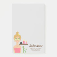 Süße blonde Spa-Frau Illustration Spa Geschäft