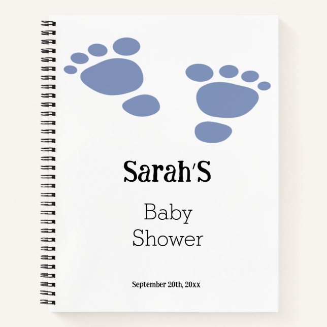 Süsse Blue Baby Footprint Baby Shooting Geschenkli Notizbuch (Vorderseite)