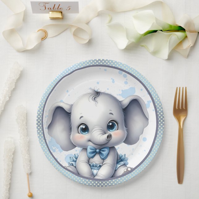 Süsse Blue Elephant - Little Peanut Pappteller (Hochzeit)