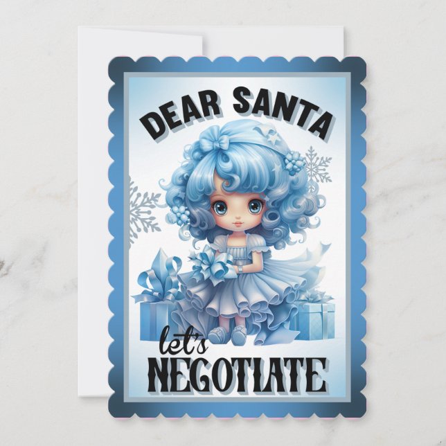 Süsse Blue Lieber Weihnachten Dankeskarte (Vorderseite)
