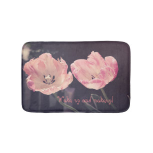 Süße blühende Tulpen - Personalisiert Badematte