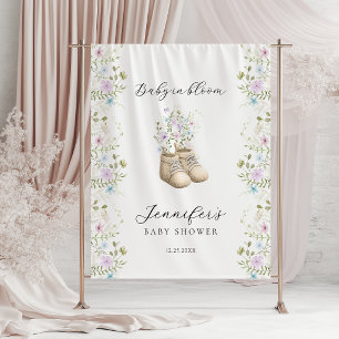Süße Blumen-Baby-in-Bloom neutrale Babyparty Wandteppich