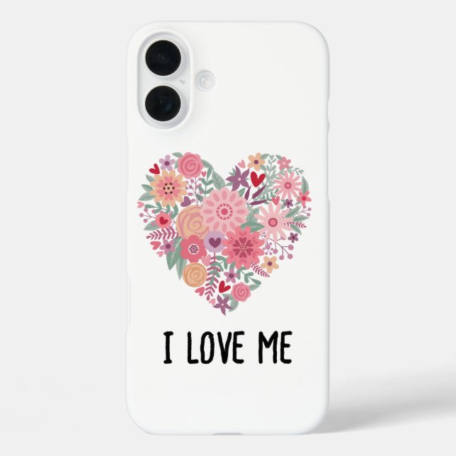 süße Blumen-Herz-Handyhülle iPhone 16 Plus Hülle (Rückseite)