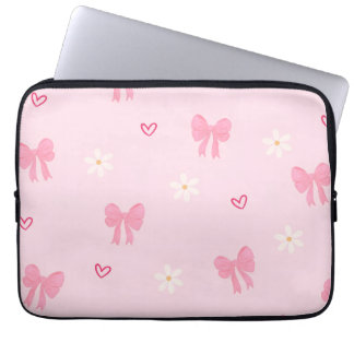 „Süße Blumen-Herz-Laptoptasche mit Schleife 🎀🌸“ Laptopschutzhülle