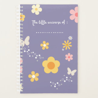 Süße Blumen-Journal-Hülle, Pastellviolettes Notizb Planer