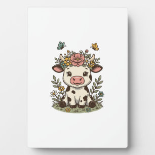 Süße Blumen-Kalb-Vintage-Stich-Vektor-Design_1 Fotoplatte