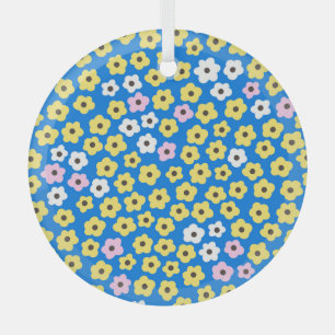 Süße Blumen: nahtloses Cartoon-Muster. Ornament Aus Glas