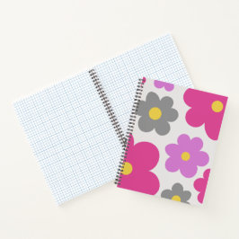 Süße Blumen rosa & lila Spiralblock Notizbuch